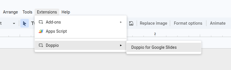 The Doppio sidebar when you first open it